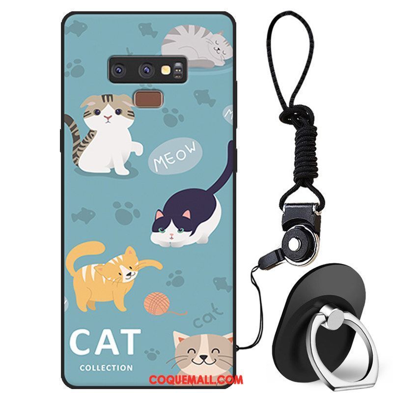 Étui Samsung Galaxy Note 9 Dessin Animé Charmant Peinture, Coque Samsung Galaxy Note 9 Téléphone Portable Bleu