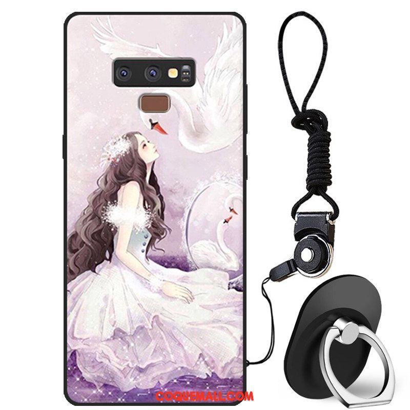 Étui Samsung Galaxy Note 9 Dessin Animé Charmant Peinture, Coque Samsung Galaxy Note 9 Téléphone Portable Bleu