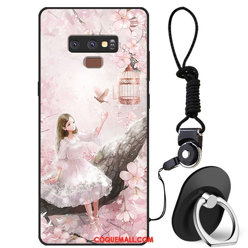 Étui Samsung Galaxy Note 9 Dessin Animé Charmant Peinture, Coque Samsung Galaxy Note 9 Téléphone Portable Bleu