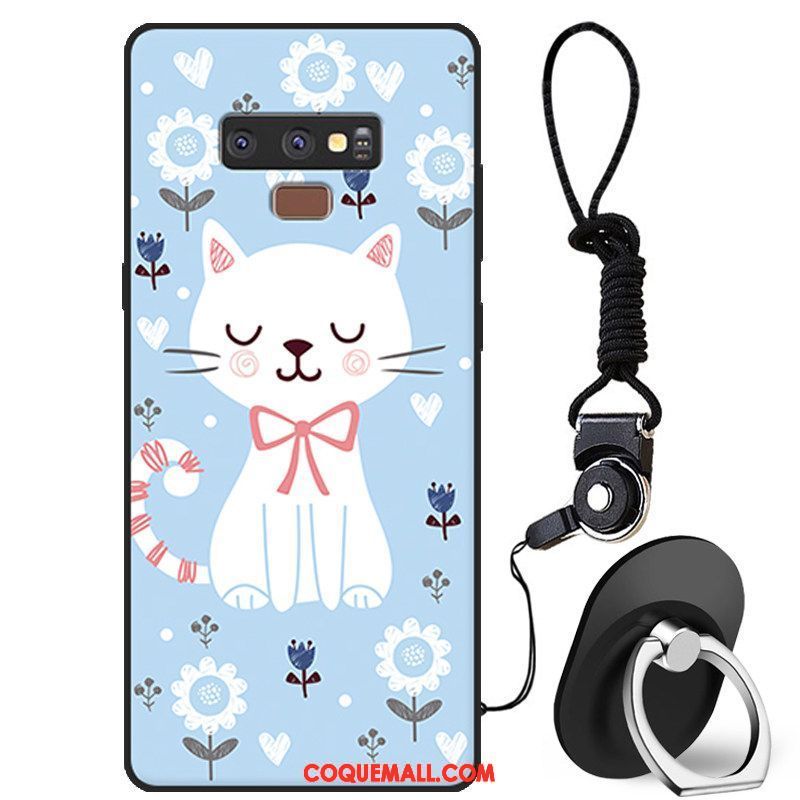 Étui Samsung Galaxy Note 9 Dessin Animé Charmant Peinture, Coque Samsung Galaxy Note 9 Téléphone Portable Bleu