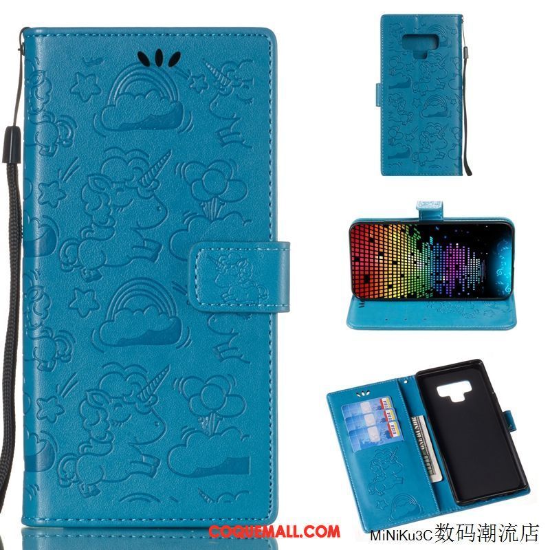 Étui Samsung Galaxy Note 9 Dessin Animé Protection Étui En Cuir, Coque Samsung Galaxy Note 9 Or Rose Créatif