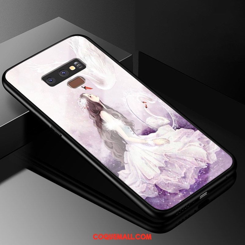 Étui Samsung Galaxy Note 9 Dessin Animé Téléphone Portable Tendance, Coque Samsung Galaxy Note 9 Verre Personnalité