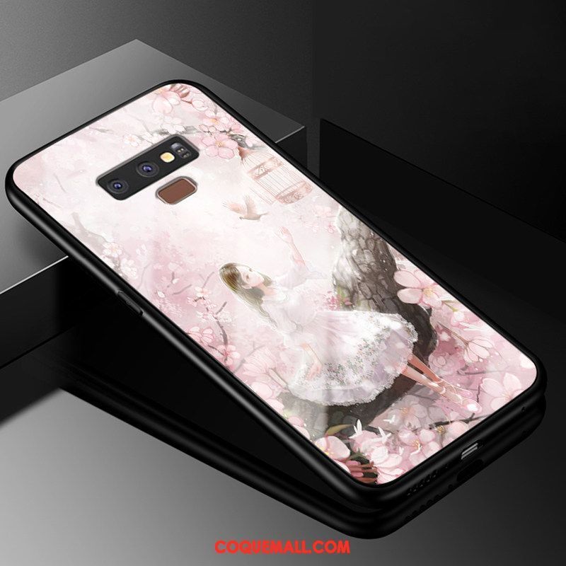 Étui Samsung Galaxy Note 9 Dessin Animé Téléphone Portable Tendance, Coque Samsung Galaxy Note 9 Verre Personnalité