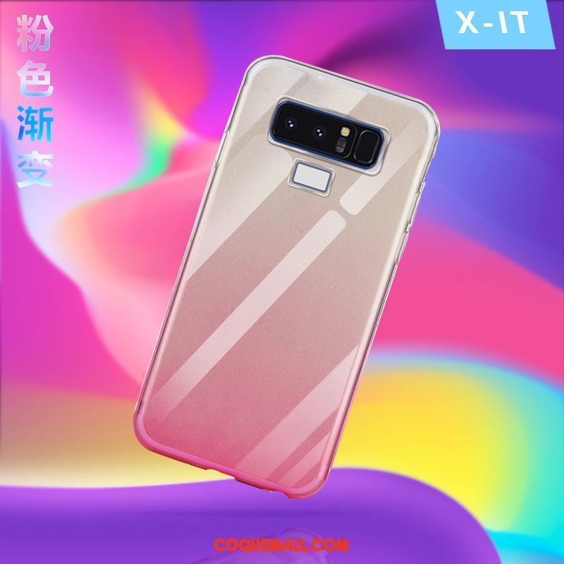 Étui Samsung Galaxy Note 9 Fluide Doux Transparent Protection, Coque Samsung Galaxy Note 9 Tendance Bleu