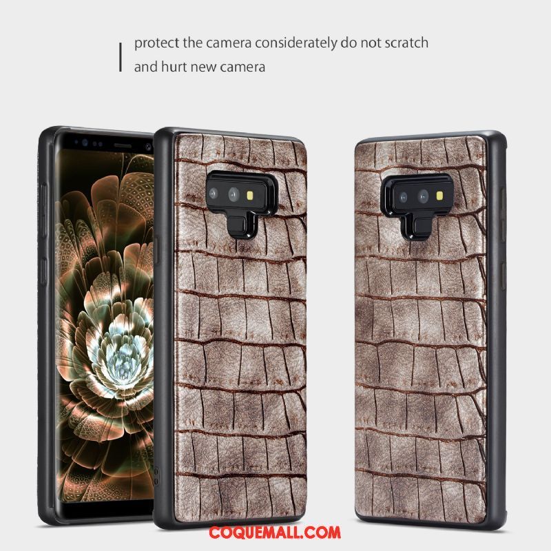 Étui Samsung Galaxy Note 9 Incassable Crocodile Modèle Téléphone Portable, Coque Samsung Galaxy Note 9 Étoile Gris