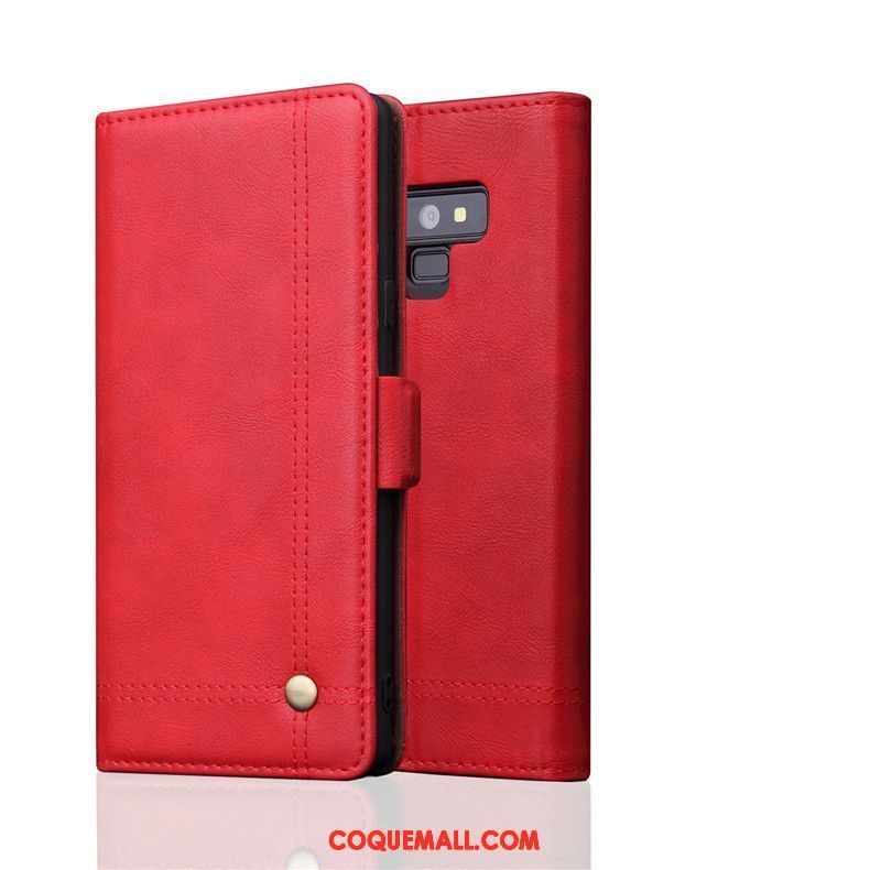 Étui Samsung Galaxy Note 9 Incassable Étui En Cuir Fluide Doux, Coque Samsung Galaxy Note 9 Protection Tout Compris Braun