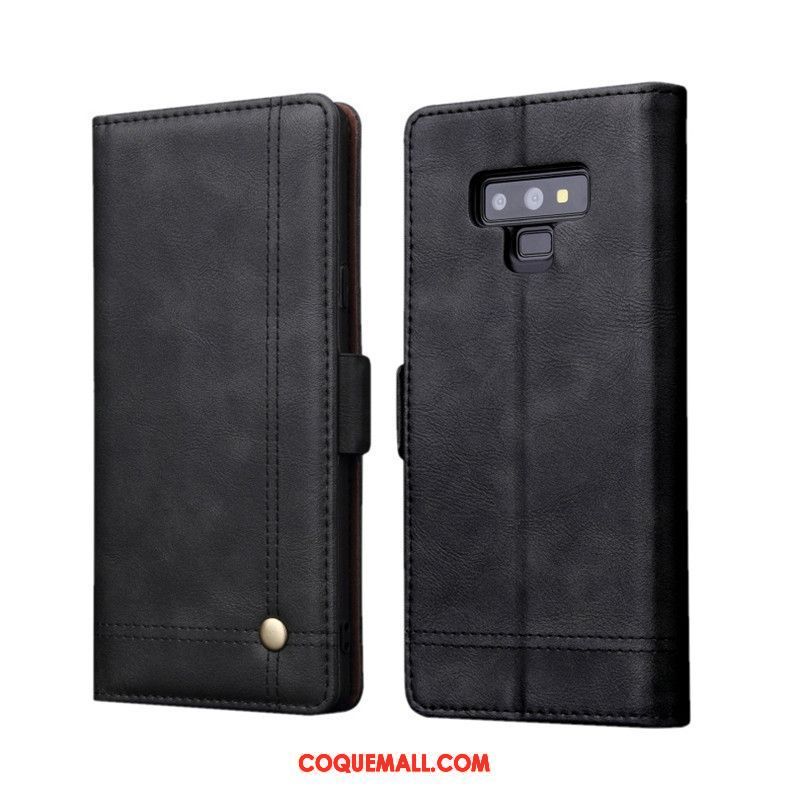 Étui Samsung Galaxy Note 9 Incassable Étui En Cuir Fluide Doux, Coque Samsung Galaxy Note 9 Protection Tout Compris Braun