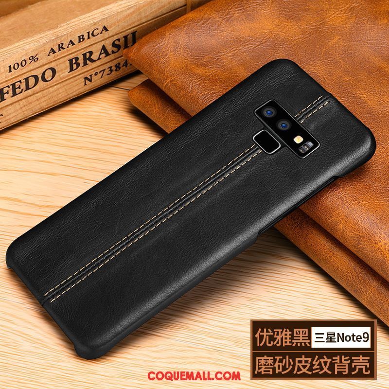 Étui Samsung Galaxy Note 9 Luxe Simple Protection, Coque Samsung Galaxy Note 9 Cuir Business Braun