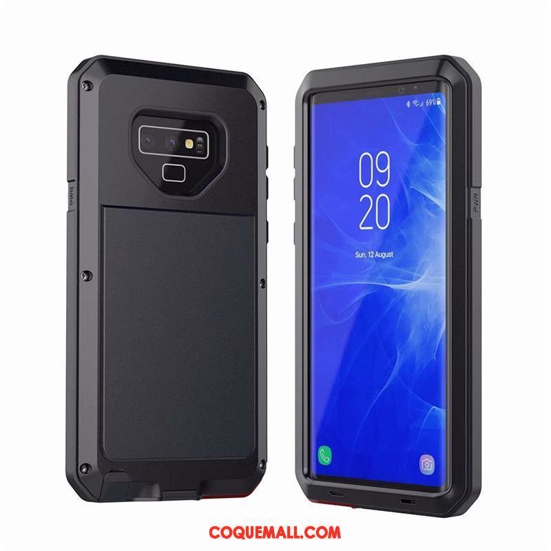 Étui Samsung Galaxy Note 9 Métal Silicone Téléphone Portable, Coque Samsung Galaxy Note 9 Incassable Trois Défenses