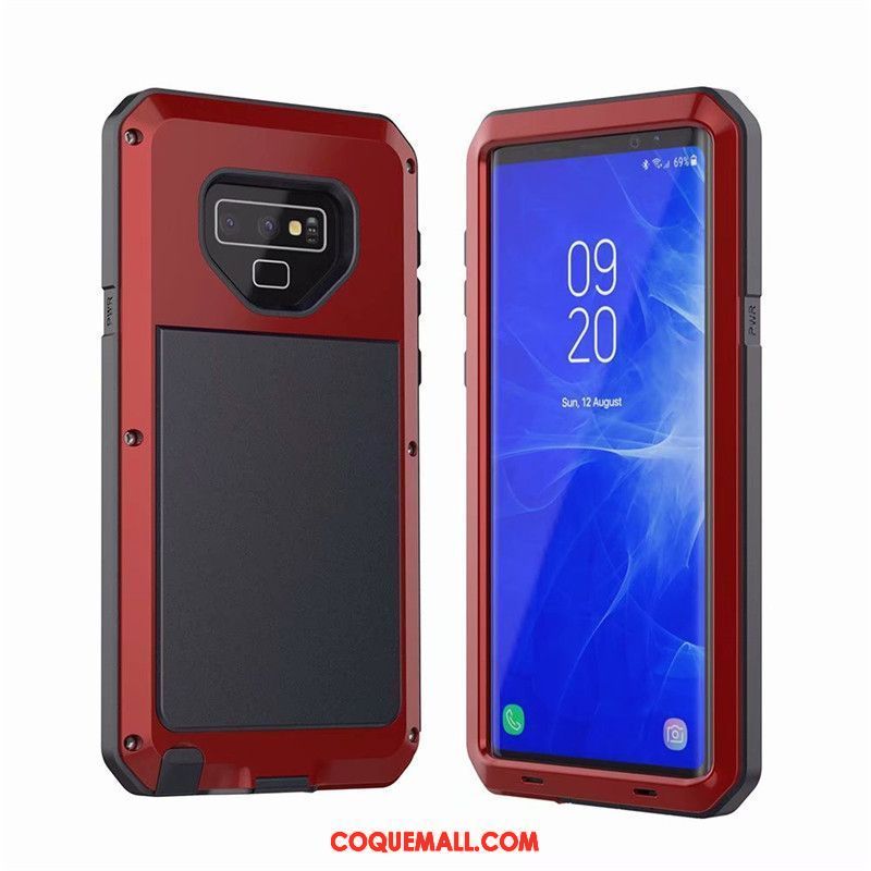 Étui Samsung Galaxy Note 9 Métal Silicone Téléphone Portable, Coque Samsung Galaxy Note 9 Incassable Trois Défenses