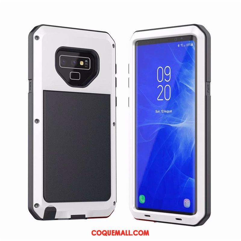 Étui Samsung Galaxy Note 9 Métal Silicone Téléphone Portable, Coque Samsung Galaxy Note 9 Incassable Trois Défenses