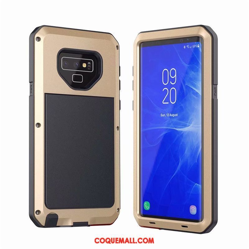 Étui Samsung Galaxy Note 9 Métal Silicone Téléphone Portable, Coque Samsung Galaxy Note 9 Incassable Trois Défenses