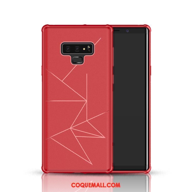 Étui Samsung Galaxy Note 9 Noir Téléphone Portable Magnétisme, Coque Samsung Galaxy Note 9 Incassable Rouge