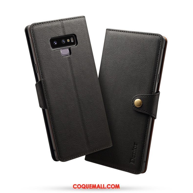 Étui Samsung Galaxy Note 9 Protection Cuir Vin Rouge, Coque Samsung Galaxy Note 9 Étui En Cuir Incassable