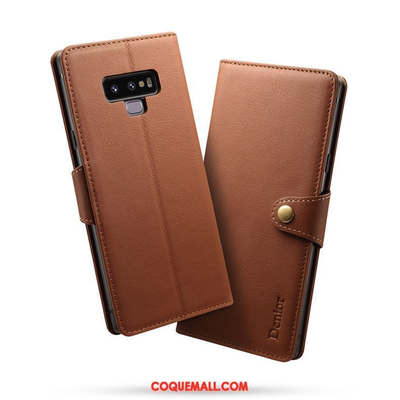 Étui Samsung Galaxy Note 9 Protection Cuir Vin Rouge, Coque Samsung Galaxy Note 9 Étui En Cuir Incassable