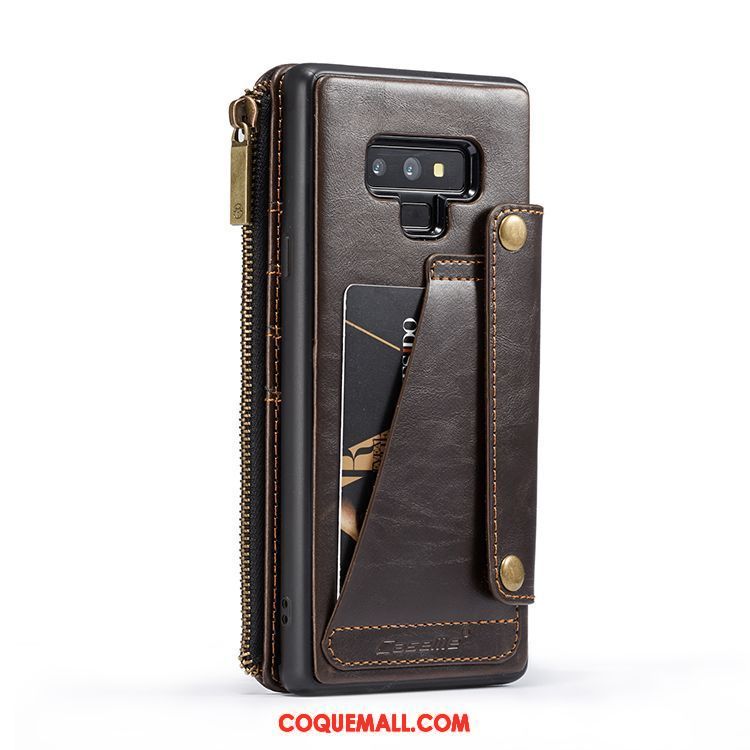 Étui Samsung Galaxy Note 9 Protection Rouge Portefeuille, Coque Samsung Galaxy Note 9 Étoile Étui En Cuir