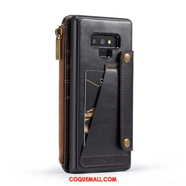 Étui Samsung Galaxy Note 9 Protection Rouge Portefeuille, Coque Samsung Galaxy Note 9 Étoile Étui En Cuir