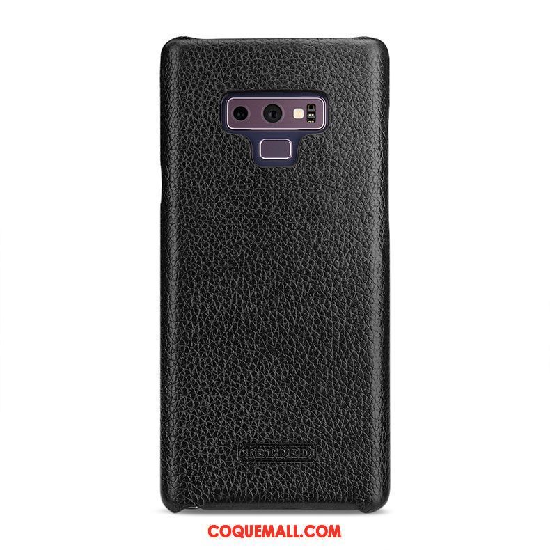 Étui Samsung Galaxy Note 9 Protection Étoile Téléphone Portable, Coque Samsung Galaxy Note 9 Cuir Véritable Jaune