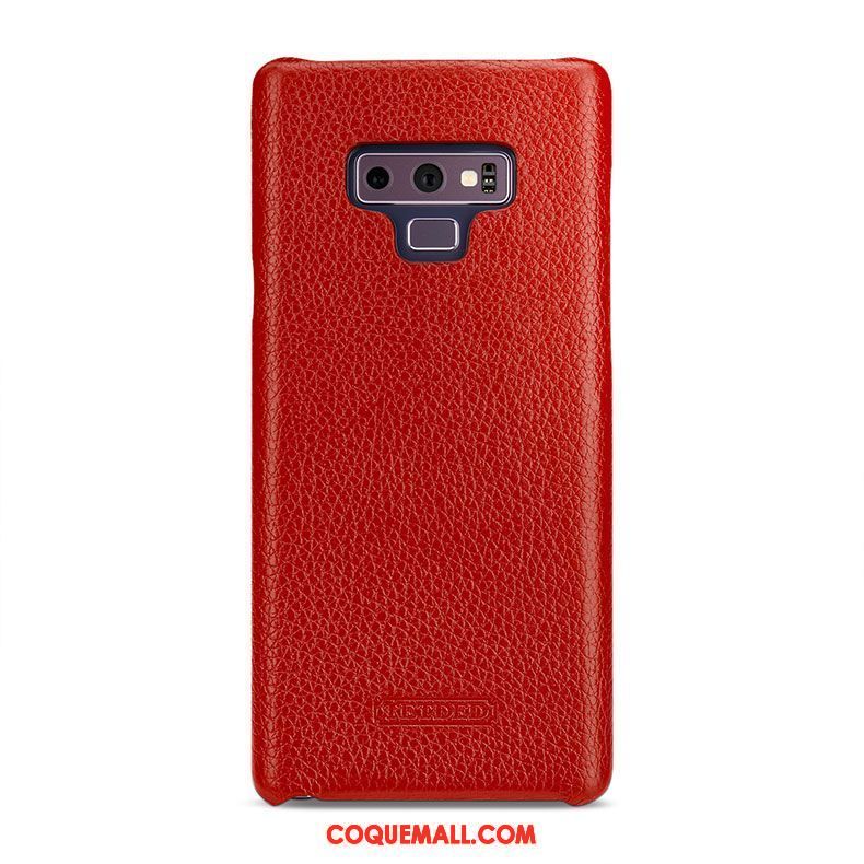 Étui Samsung Galaxy Note 9 Protection Étoile Téléphone Portable, Coque Samsung Galaxy Note 9 Cuir Véritable Jaune