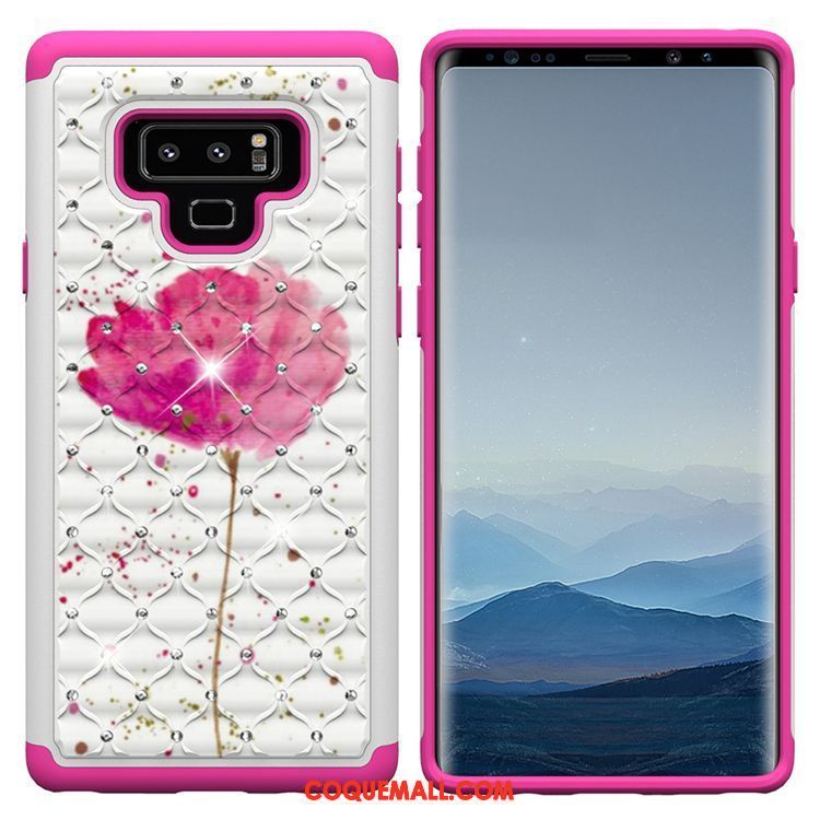 Étui Samsung Galaxy Note 9 Rouge Silicone Étoile, Coque Samsung Galaxy Note 9 Tout Compris Créatif