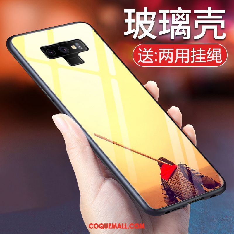 Étui Samsung Galaxy Note 9 Style Chinois Verre Protection, Coque Samsung Galaxy Note 9 Téléphone Portable Vert