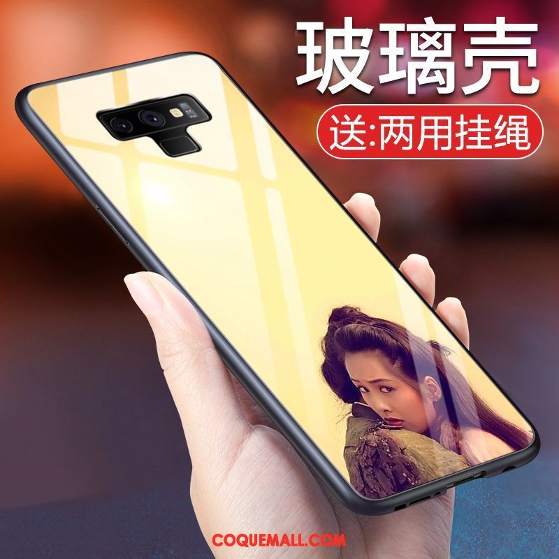 Étui Samsung Galaxy Note 9 Style Chinois Verre Protection, Coque Samsung Galaxy Note 9 Téléphone Portable Vert