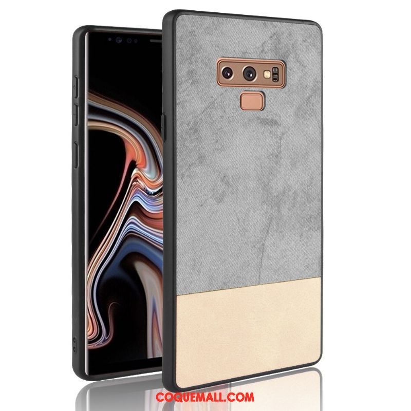 Étui Samsung Galaxy Note 9 Téléphone Portable Denim Étoile, Coque Samsung Galaxy Note 9 Tout Compris Gris