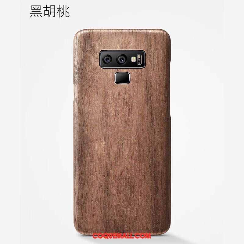 Étui Samsung Galaxy Note 9 Téléphone Portable Noir Protection, Coque Samsung Galaxy Note 9 En Bois Étoile