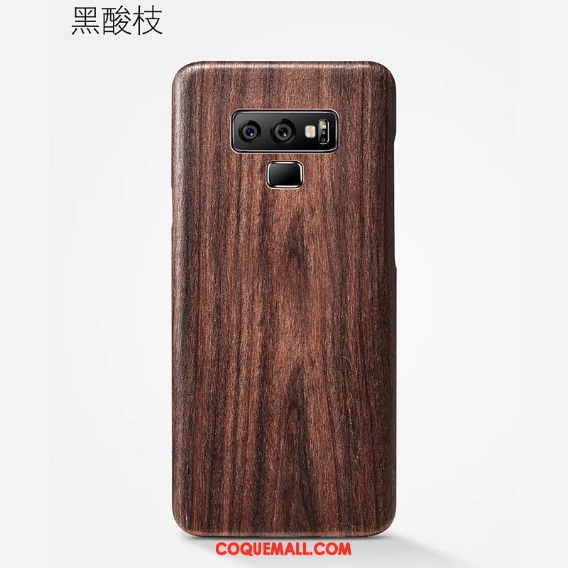 Étui Samsung Galaxy Note 9 Téléphone Portable Noir Protection, Coque Samsung Galaxy Note 9 En Bois Étoile