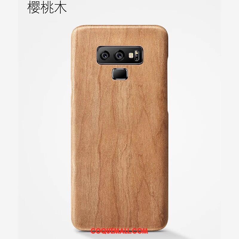 Étui Samsung Galaxy Note 9 Téléphone Portable Noir Protection, Coque Samsung Galaxy Note 9 En Bois Étoile