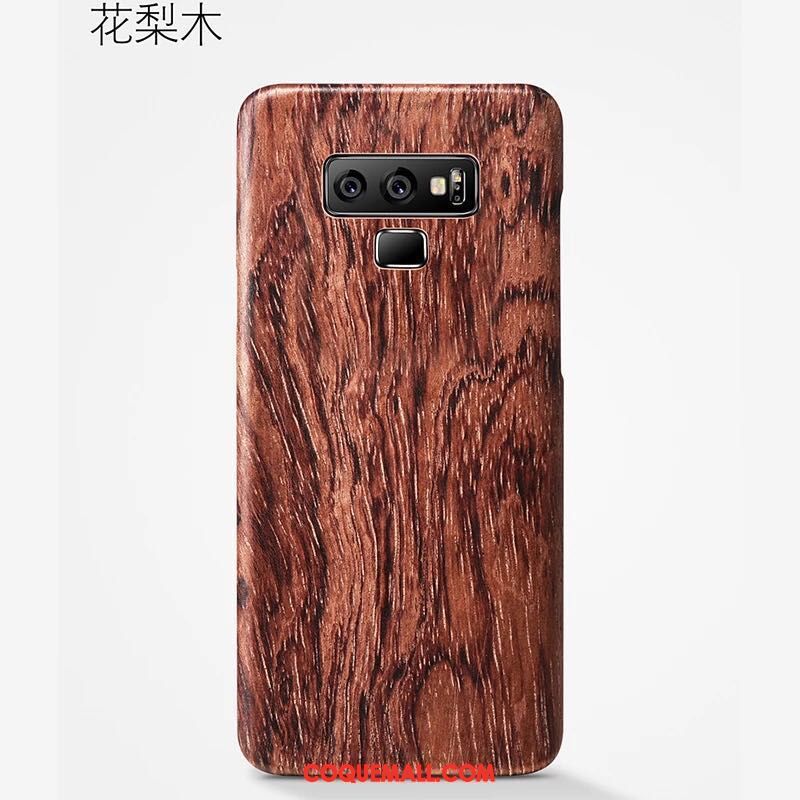 Étui Samsung Galaxy Note 9 Téléphone Portable Noir Protection, Coque Samsung Galaxy Note 9 En Bois Étoile