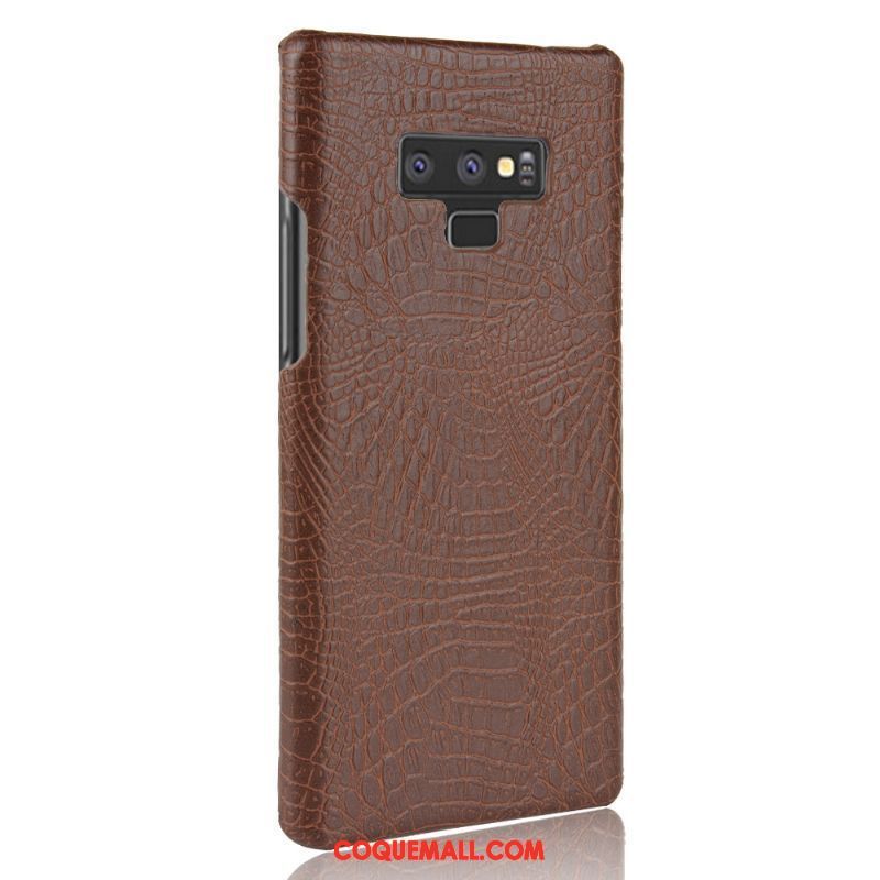 Étui Samsung Galaxy Note 9 Téléphone Portable Protection Cuir, Coque Samsung Galaxy Note 9 Difficile Rouge Orange