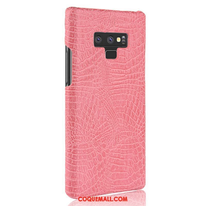 Étui Samsung Galaxy Note 9 Téléphone Portable Protection Cuir, Coque Samsung Galaxy Note 9 Difficile Rouge Orange