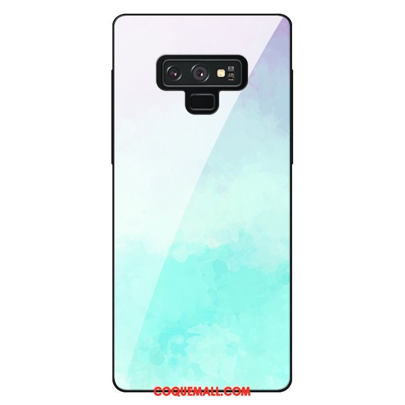 Étui Samsung Galaxy Note 9 Violet Bleu Ciel Étoilé, Coque Samsung Galaxy Note 9 Verre Étoile