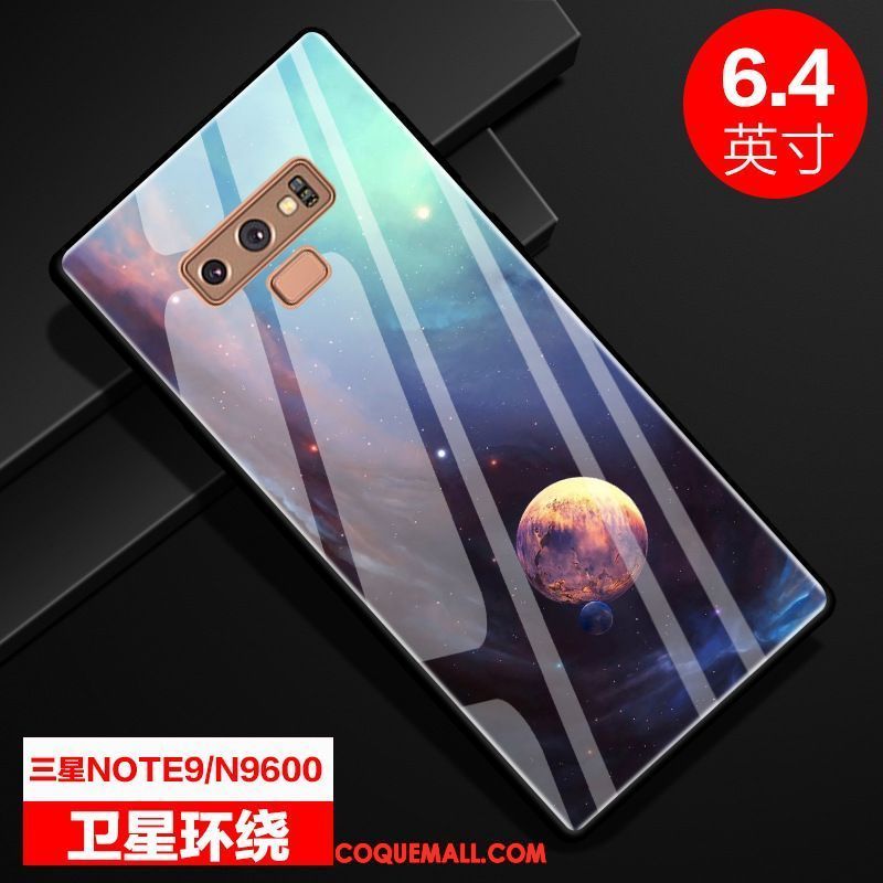 Étui Samsung Galaxy Note 9 Étoile Ciel Étoilé Verre, Coque Samsung Galaxy Note 9 Bleu Miroir