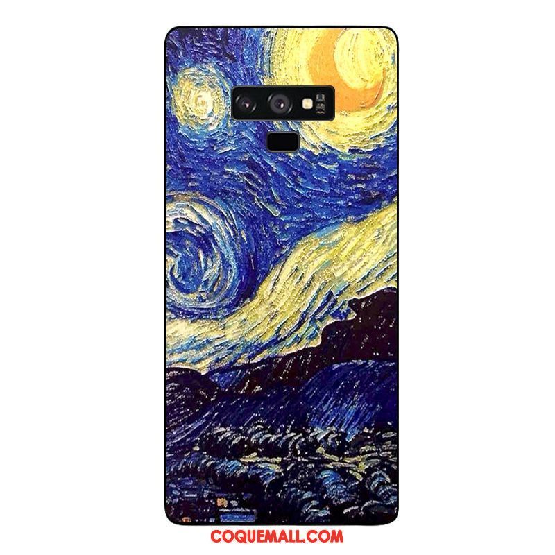 Étui Samsung Galaxy Note 9 Étoile Europe Gaufrage, Coque Samsung Galaxy Note 9 Peinture À L'huile Haute