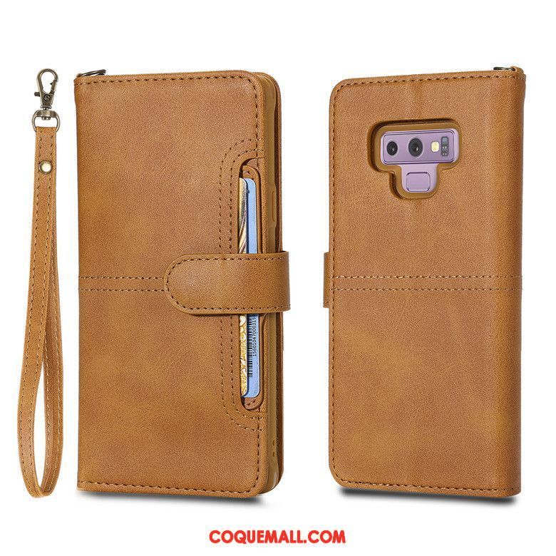 Étui Samsung Galaxy Note 9 Étoile Incassable Téléphone Portable, Coque Samsung Galaxy Note 9 Étui En Cuir Protection Braun