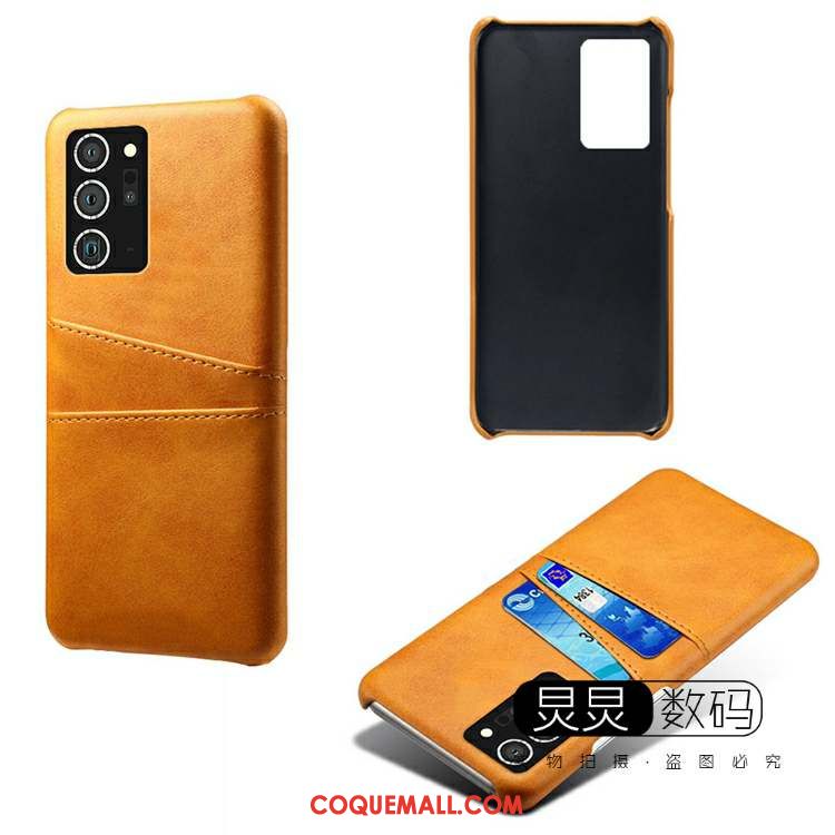 Étui Samsung Galaxy Note20 Carte En Cuir Étoile, Coque Samsung Galaxy Note20 Téléphone Portable Jaune