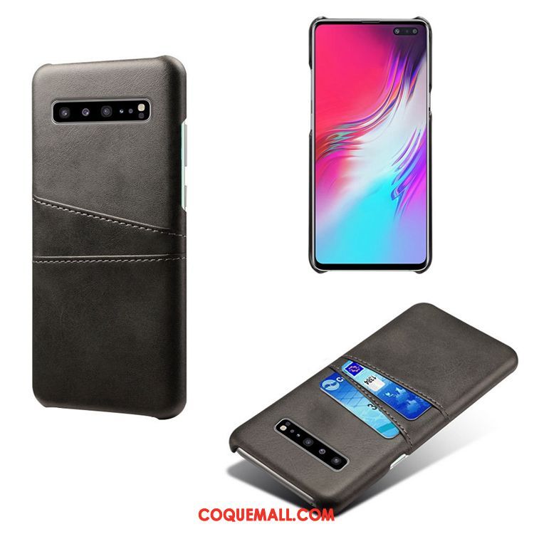 Étui Samsung Galaxy S10 5g Bovins Modèle Fleurie Petit, Coque Samsung Galaxy S10 5g Personnalité Cuir Braun