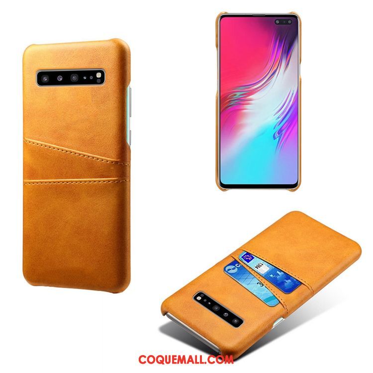 Étui Samsung Galaxy S10 5g Bovins Modèle Fleurie Petit, Coque Samsung Galaxy S10 5g Personnalité Cuir Braun