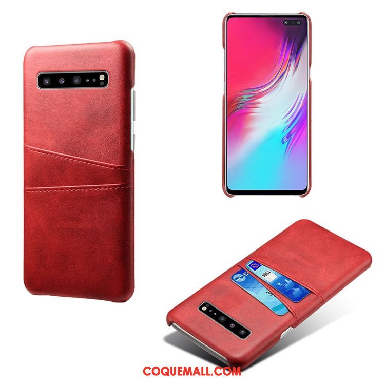 Étui Samsung Galaxy S10 5g Bovins Modèle Fleurie Petit, Coque Samsung Galaxy S10 5g Personnalité Cuir Braun