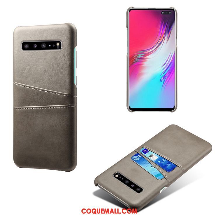 Étui Samsung Galaxy S10 5g Bovins Modèle Fleurie Petit, Coque Samsung Galaxy S10 5g Personnalité Cuir Braun