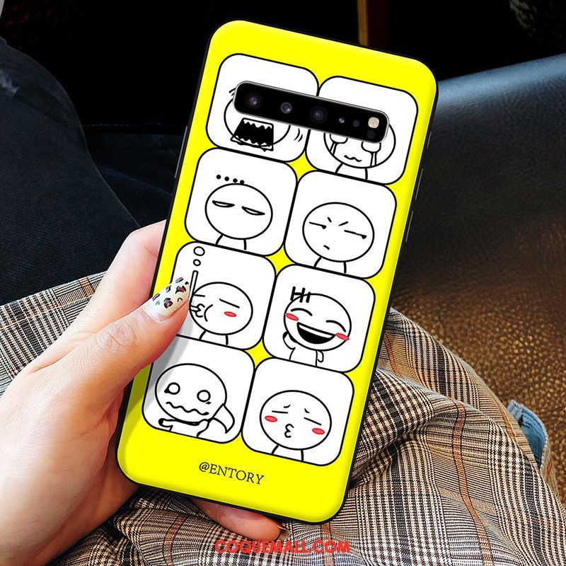 Étui Samsung Galaxy S10 5g Dessin Animé Téléphone Portable Charmant, Coque Samsung Galaxy S10 5g Jaune Silicone