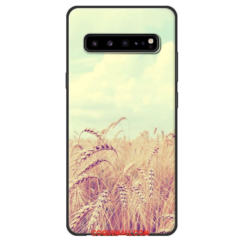 Étui Samsung Galaxy S10 5g Fluide Doux Délavé En Daim Rose, Coque Samsung Galaxy S10 5g Téléphone Portable Protection