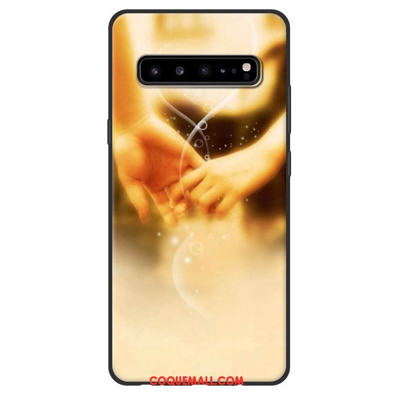 Étui Samsung Galaxy S10 5g Fluide Doux Délavé En Daim Rose, Coque Samsung Galaxy S10 5g Téléphone Portable Protection