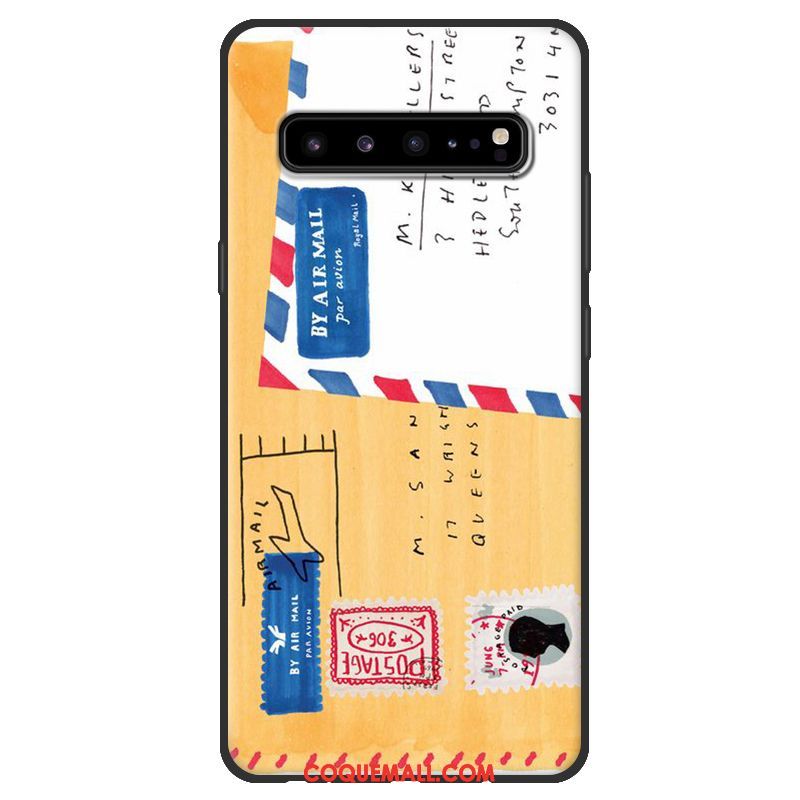 Étui Samsung Galaxy S10 5g Fluide Doux Délavé En Daim Rose, Coque Samsung Galaxy S10 5g Téléphone Portable Protection