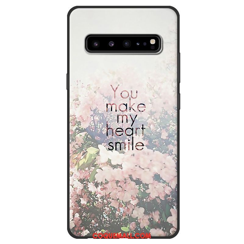 Étui Samsung Galaxy S10 5g Fluide Doux Délavé En Daim Rose, Coque Samsung Galaxy S10 5g Téléphone Portable Protection