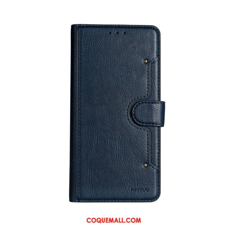 Étui Samsung Galaxy S10 5g Incassable Tout Compris En Cuir, Coque Samsung Galaxy S10 5g Bleu Marin Clamshell