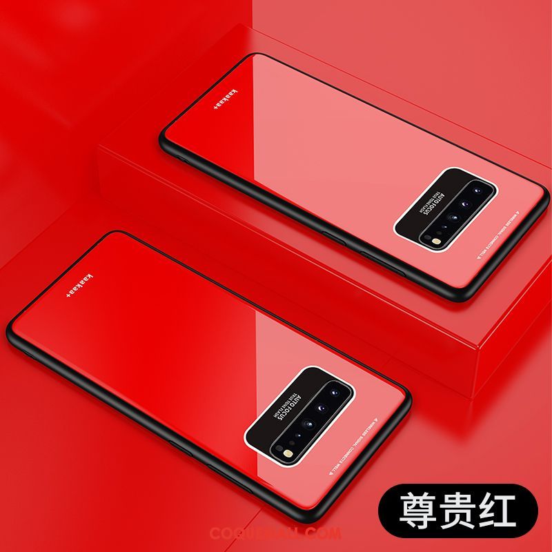 Étui Samsung Galaxy S10 5g Rouge Étoile Verre, Coque Samsung Galaxy S10 5g Nouveau Incassable