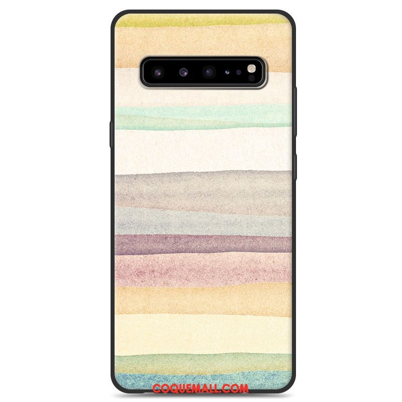 Étui Samsung Galaxy S10 5g Étoile Noir Silicone, Coque Samsung Galaxy S10 5g Téléphone Portable Personnalité